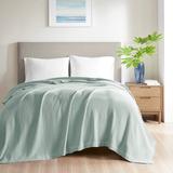 Beautyrest Cotton Waffle Weave Cotton Blanket in Aqua (King) - Olliix BR51N-3833