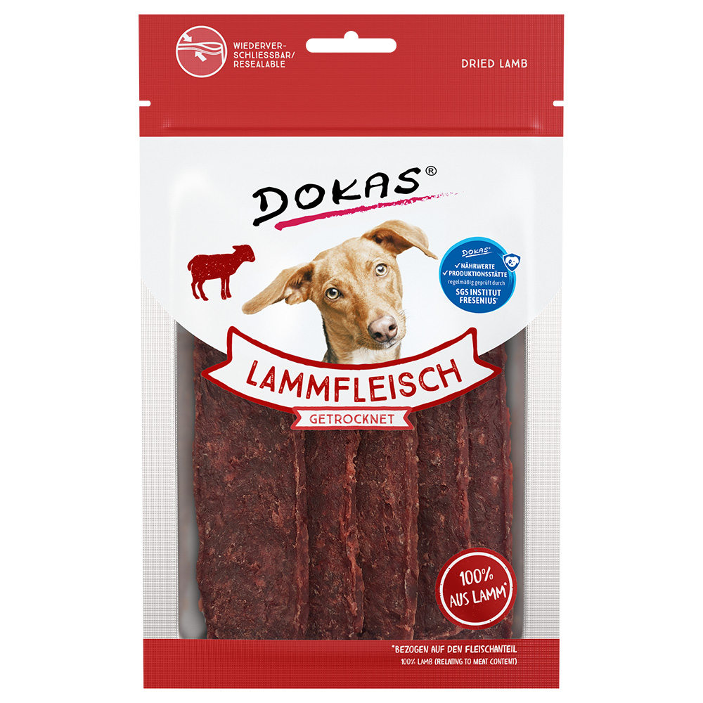 Dokas Carne di agnello essiccata Snack per cane - Set %: 2 x 70 g