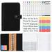 EUBUY Soft Leather Notebook A6 Binder Notepad Solid Color Magnetic Buckle PU Leather Notebook Black