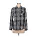 Gap Long Sleeve Button Down Shirt: Black Plaid Tops - Women's Size Medium