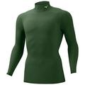 Mizuno Training Wear Compression Dry Accel Bio Gear Shirt High Neck Long Sleeve Sweat Absorbent Quick Drying Stretch UV Protection Men s 2021 Model Green (Matte) L