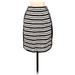 Ann Taylor LOFT Casual Skirt: Ivory Stripes Bottoms - Women's Size Small Petite