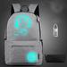 Sivheart Anime Luminous Backpack Noctilucent School Bags Daypack USB Chargeing Port Laptop Bag Handbag For Boys Girls Men Women Black/Gray