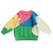 SYNPOS Girls Long Sleeve Knit Sweater Color Block Crewneck Cute Warm Pullover Holiday 1-8 Years