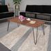 LeisureMod Elmwood Modern Wood Coffee Table With Black Iron Legs