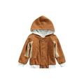 Binpure Unisex Toddler Fall Winter Long Sleeve Corduroy Zipper Button Hooded Jacket