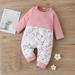 Baby Essentials for Newborn Girl Juebong Newborn Infant Baby Boy Girl Floral Print Assorted Color Clothes Romper Jumpsuit Pink 62