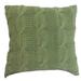 18 X 18 Inch Cotton Cable Knit Pillow with Twisted Details, Set of 2, Green