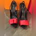 Kate Spade Shoes | Kate Spade Black Satin Heels (Last Chance) | Color: Black/Red | Size: 9.5