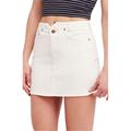 Free People Skirts | Free People Womens Denim Mini Skirt, White, Dm | Color: White | Size: 30