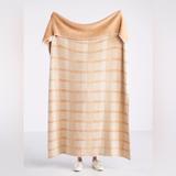 Anthropologie Bedding | New! Cozy Knit Fable Throw Blanket | Color: Cream/Orange | Size: Os