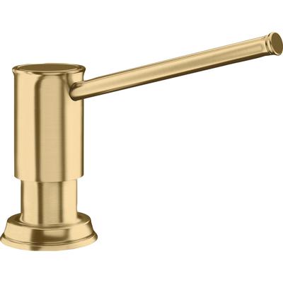 Spülmittelspender BLANCO, gold (goldfarben), B:18cm H:4,25cm L:4,25cm T:7cm Ø:6,5cm, Edelstahl, Dosierspender, Von oben befüllbar Image