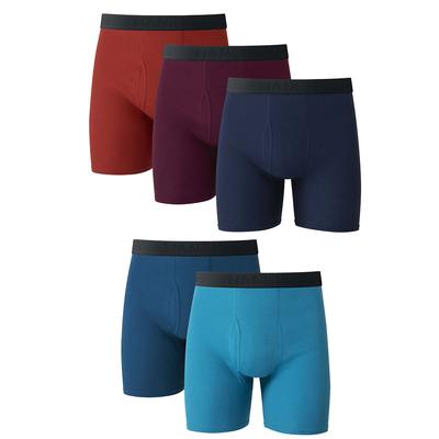 Hanes Men's Ultimate Core Stretch Boxer Brief 5-Pack (Size L) Blue/Red/Navy, Cotton,Spandex