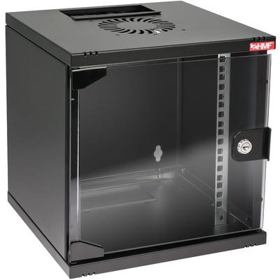 HMF 63400 Serverschrank 10 Zoll, Tiefe 300 mm, 6 HE, Schwarz