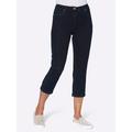 3/4-Jeans CASUAL LOOKS Gr. 46, Normalgrößen, blau (dark blue, denim) Damen Jeans Caprihosen 3/4 Hosen