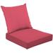 2-Piece Deep Seating Cushion Set solid color red size Outdoor Chair Solid Rectangle Patio Cushion Set