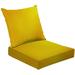 2-Piece Deep Seating Cushion Set Yellow orange color gradient Abstract Outdoor Chair Solid Rectangle Patio Cushion Set