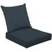 2-Piece Deep Seating Cushion Set Plain Charcoal solid color horizontal frame Outdoor Chair Solid Rectangle Patio Cushion Set