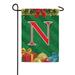 America Forever Monogram Christmas Garden Flag Letter N 12.5 x 18 inch Double Sided Merry Christmas Gifts Presents Ornament Ball Winter Farmhouse Red & Green Holiday Yard Outdoor Decoration