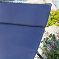 Nassau Outdoor Grey Wicker Adjustable Chaise Lounge with Navy Blue Cushion