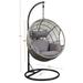 YJTONWIN Brown Wicker Patio Swing Chair with Stand and Gray Cushion