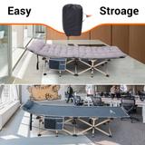 Camping Cots w/ Removable Mattress for Adults, w/ Pillow, Carry Bag & Storage Pocket, Extra Wide, Heavy Duty Holds 500 Lb