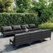 vidaXL Patio Lounge Set Outdoor Sectional Sofa Set Table Poly Rattan Dark Grey - 27.6" x 27.6" x 24"