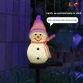 Crowdstage Garden Light Snowman Lawn Light Outdoor Waterproof LED Solar Energy-saving Snowman Christmas Garden Light for Courtyard Decoration(Pink)