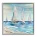 Stupell Industries Sailboats Floating Peacefully Daytime Beach Shoreline Painting Painting Gray Framed Art Print Wall Art Design by Marilyn Dunlap