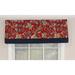 RLF Home Gianna Banded Valance Red. 3 Rod Pocket Contrast bottom banding. 50 W x 16 L