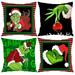 Christmas Pillow Cover Red Black Stripe Throw Pillow Case Merry Christmas Cartoon Funny Character Cushion Case for Farmhouse Holiday Home Couch Sofa Decor 18 x 18 4Pcs