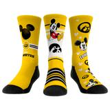 Youth Rock Em Socks Iowa Hawkeyes Logo Disney Three-Pack Crew