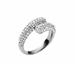 Michael Kors Jewelry | Michael Kors Clear Silver-Tone Pave Bypass Ring | Color: Silver | Size: 6