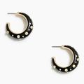 J. Crew Jewelry | J. Crew Earrings Hoop 1.25” Sparkly Resin Black Bl466 | Color: Black/Gold | Size: Os