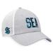 Women's Fanatics Branded Heather Gray/White Seattle Kraken Iconic Glimmer Trucker Snapback Hat