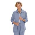 Blusenblazer "Blusenblazer" Gr. 46, blau (taubenblau, meliert) Damen Blazer Blusenjacken