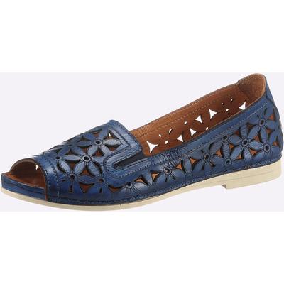 Sandalette GEMINI, Damen, Gr. 42, blau (dunkelblau), Glattleder, sportlich, Schuhe Ballerina Peeptoe Image