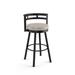 Latitude Run® Brookford Swivel Counter & Bar Stool Upholstered/Leather/Metal/Faux leather in Black/Brown | 38.25 H x 21.75 W x 19.25 D in | Wayfair