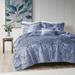 House of Hampton® Nussbaum Crushed Velvet Diamond Quilted Duvet Set Velvet in Blue | King/Cal King Duvet Cover + 2 Shams +Throw Pillow | Wayfair