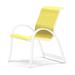 Red Barrel Studio® Hiraku Stacking Patio Dining Armchair Sling in White/Yellow | 34.75 H x 25 W x 28.5 D in | Wayfair