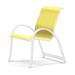 Red Barrel Studio® Hiraku Stacking Patio Dining Armchair Sling in White/Yellow | 34.75 H x 25 W x 28.5 D in | Wayfair