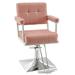 Inbox Zero Classic Styling Salon Chair for Hair Stylist Hydraulic Pump Swivel Beauty Shampoo Spa Faux /Water Resistant in Pink/Brown | Wayfair Recliners