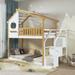 Soejima Twin over Twin Solid Wood Standard Bunk Bed by Harper Orchard Wood in White | 91.8 H x 40.5 W x 97.7 D in | Wayfair
