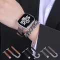 Bracelet double tour en cuir véritable pour Apple Watch bracelet JOLink en métal bande pour iWatch