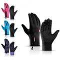 Gants d'hiver pour hommes et femmes coupe-vent thermique chaud cyclisme avec fermeture éclair