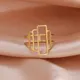 Skyrim-Bague Rectangulaire Géométrique en Acier Inoxydable Bijoux Minimalistes pour Couple Cadeau