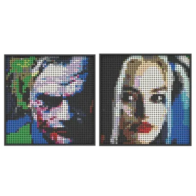 Joker et Harley MOC Pixel Art Briques pour Enfants décennie s de Construction de Films Célèbres