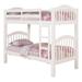 Wood Twin Over Twin Bunk Bed in White Finish