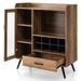 Wooden Buffet Storage Sideboard Standing Wine Cabinet with Drawer