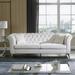 Chesterfield 3-Seater Tufted Sofa Removable Seat,Velvet - 87"Wx35"Dx32"H